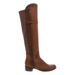 Bottes en cuir dorking marron pour femme - fermeture  zip - talon plat de 4 cm
