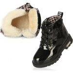 Bottes en cuir pour enfants congeles elsa impermables - noir - fille - lh1007etghd16er
