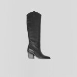 Bottes en cuir femme - bronx - new - kole - talons aiguilles - noir - hauteur 8cm