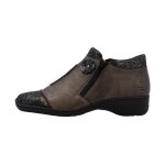 Bottes en cuir - rieker - flowerrido - marron comb - zip - talon large - femme