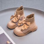 Bottes en cuir verni pour filles dhiver big bow lgantes mignonnes bottes courtes pour enfants 26 - ...
