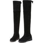 Bottes cuissardes noires pour femme - talon plat - hauteur genoux - hiver - marque