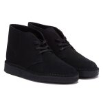 Bottines desert coal noir - clarks - homme - tige en cuir souple - semelle de crpe