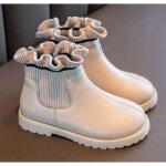 Bottes dhiver pour enfants ecelen - beige - chaussures chaudes et paisses pour filles et garons