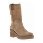 Bottes dorking - beige - cuir - talon dcroch moyen - fermeture zippe