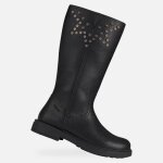 Bottes enfant fille - jr eclair - noir - effet cuir foulonn - clous martels - respirantes