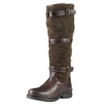 Bottes dext�rieur highlander en cuir / su�de marron / vert - horka - imperm�able et antid�rapant