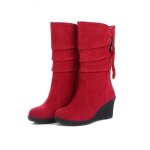 Bottes femme automne hiver chaud outdoor loisirs scolaire - funmoon - rouge