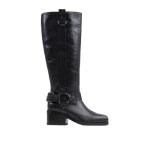 Bottes femme - bronx rock ey - talon plat 5. 5cm - cuir noir - fermeture  zip