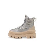 Botte femme - buffalo - raven snow laceup mid - tige en cuir �cologique - gris