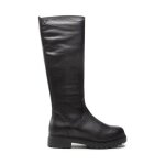 Bottes femme - caprice - black casual closed boots - cuir - lacets - noir