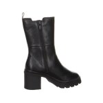 Botte femme - caprice - cuir souple noir - semelle amovible - talon 7 cm - anti - glisse