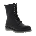 Bottes genova en cuir noir � talon bloc bas zip doublure stretch et semelle translucide