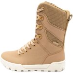 Bottes femme - dc shoes - nadene high leg leather lace - up - cuir - beige - haute - lacets