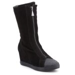 Bottes femme geox d eleni 41 - cuir noir - talon large - fermeture zip