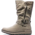 Bottes femme gris clair relife jolibot - sangles et zip fantaisie - intrieur molletonn