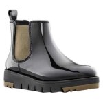 Bottes firenze pour femme - cougar - noir brillant - compens - a lastique - caoutchouc