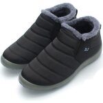 Bottes fourré homme garçon hiver neige cheville décontractée - cuir - lacets - noir Bottes fourré homme garçon hiver neige cheville décontractée - cuir - lacets - noir