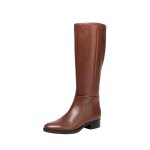 Bottes geox femme - felicity en cuir marron - zip - haute