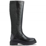 Bottes - geox - iridea - cuir - haute - femme - noir