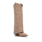 La modeuse - bottes cuissardes - bottes gutres en sudine cloute. dotes de clous dcoratifs et dune ...