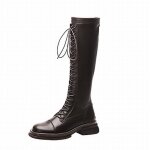 Bottes hautes femmes vitata - cuir de vachette - talon fin de 3cm - plateforme - lacets - noir / marron ... Bottes hautes femmes vitata - cuir de vachette - talon fin de 3cm - plateforme - lacets - noir / marron ...