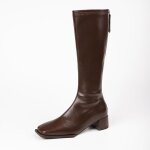 Bottes hautes femmes - vitata - bottes à lacets en cuir - talon de 3cm - plateforme - bout rond Bottes hautes femmes - vitata - bottes à lacets en cuir - talon de 3cm - plateforme - bout rond