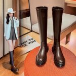Bottes hautes femmes vitata - plateforme et bout rond - marron - textile - haute Bottes hautes femmes vitata - plateforme et bout rond - marron - textile - haute