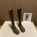 Bottes hautes femmes - vitata - plateforme et bout rond - marron - textile Bottes hautes femmes - vitata - plateforme et bout rond - marron - textile