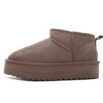 Bottes dhiver en daim pour femme - colors of california - plateforme - couleur beige