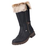 Bottes dhiver rieker femme noir - haute - synthtique - zip - membrane tex
