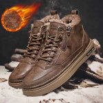 Bottes pour hommes hiver polaire chaud ecelen - simili cuir - lacets - marron - plat - adulte Bottes pour hommes hiver polaire chaud ecelen - simili cuir - lacets - marron - plat - adulte