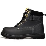 Bottes homme martin en cuir haute - top - noir - chaudes pour lhiver