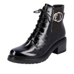 Bottes lacets remonte d1a72 - noir - cuir - talon compens� 2 - lacets - femme
