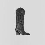 Bottes longues femme bronx new - kole western - cuir - noir