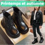 Bottes martin en cuir noir pour garons et filles - ecelen - automne / hiver 2021