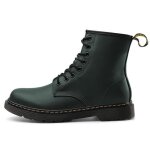 Bottes martin en cuir véritable pour couples du même style - vert Bottes martin en cuir véritable pour couples du même style - vert