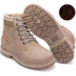 Bottes martin pour femmes - automne / hiver - beige - semelles épaisses chaudes en velours Bottes martin pour femmes - automne / hiver - beige - semelles épaisses chaudes en velours