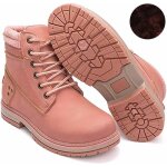 Bottes martin pour femmes - automne / hiver - semelles épaisses chaudes en velours - rose - 02 Bottes martin pour femmes - automne / hiver - semelles épaisses chaudes en velours - rose - 02