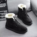Bottes martin femmes en coton épais 2022 hiver - noir - chaussures chaudes et confortables Bottes martin femmes en coton épais 2022 hiver - noir - chaussures chaudes et confortables
