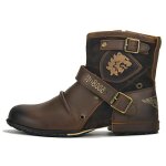 Bottes martin homme - jaune - bout rond - boucle en mtal - fermeture  glissire latrale