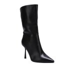 Bottes mi - mollet - la modeuse - noir - talon aiguille - fermeture zip - femme