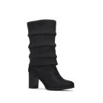 Bottes - la modeuse - effet chaussettes plissées - noir - femme - talon plat Bottes - la modeuse - effet chaussettes plissées - noir - femme - talon plat