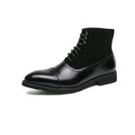 Bottes de motard funmoon - courtes marron  lacets pour hommes - printemps / automne