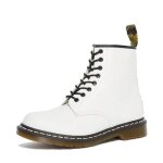 Bottes de moto en cuir pour hommes - martens - blanc - style punk - semelle extérieure en pvc Bottes de moto en cuir pour hommes - martens - blanc - style punk - semelle extérieure en pvc