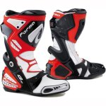 Bottes moto forma ice pro noir blanc rouge 45 - mixte - cuir - lacets