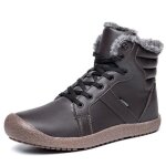 Bottes de neige chaudes en coton pour homme et femme - funmoon - marron - caf - textile