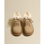 Bottes de neige chaudes  semelle paisse pour femme - vitata - kaki - cuir - plateforme impermable