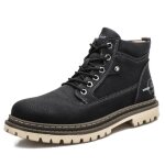 Bottes de neige courtes impermables pour homme - funmoon - plate - forme - doublure en peluche - lacets ...