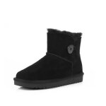 Bottes de neige - marque - courtes en velours noir avec semelle épaisse pour femme Bottes de neige - marque - courtes en velours noir avec semelle épaisse pour femme